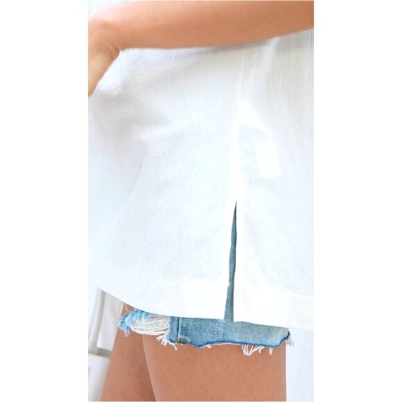 Babydoll Peplum Top V-Neck Oversized Tunic Loose Fit Summer Casual Chic - Picture 6 of 7